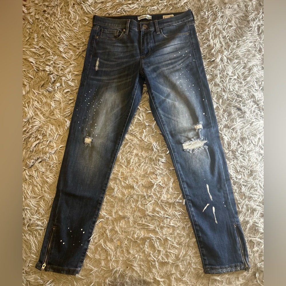 Banana Republic Distressed Skinny Ankle Jeans